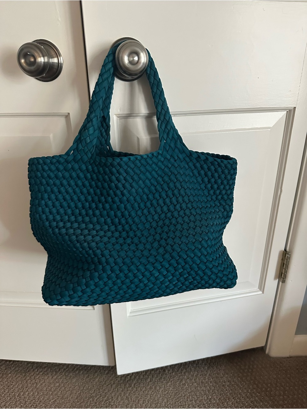 Naghedi Teal Woven Tote